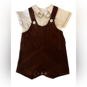 Romper 2piece Set 24 Months Brown‎ Teddy Bear Child’s Cotton